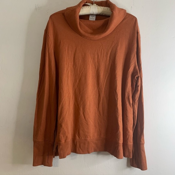 Amazon Essentials Sweater  Cowl Neck Orange Womens Sz XL Long Sleeve Turtleneck - Picture 1 of 13